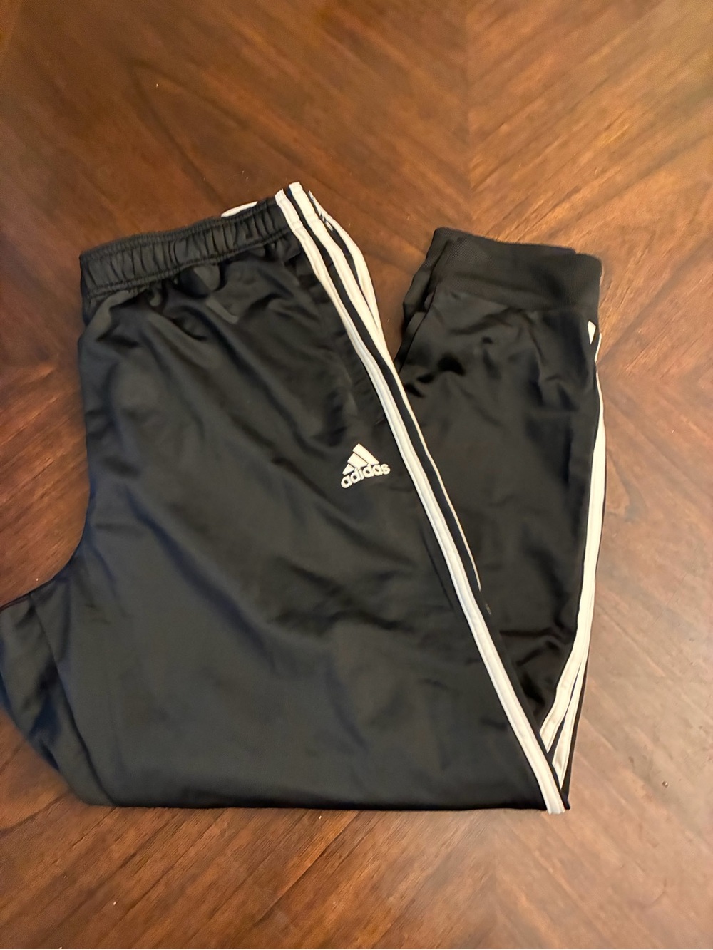 adidas mens Warm-up Tricot Tapered 3-stripes Track Pant Black/White X-Large new